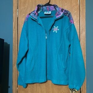 Fahrenheit Teal Fleece with Embroidered Snowflake